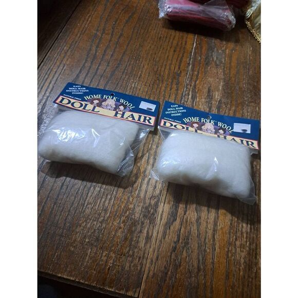 2 New Home Folk Wool Doll Hair Natural Fiber 100% Wool Roving - Picture 1 of 3